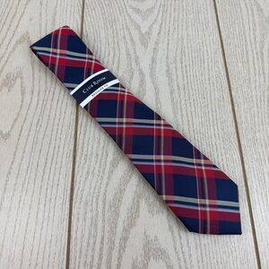 692 Club Room Men's Tie Tallon Plaid 600 Red $55 Polyester